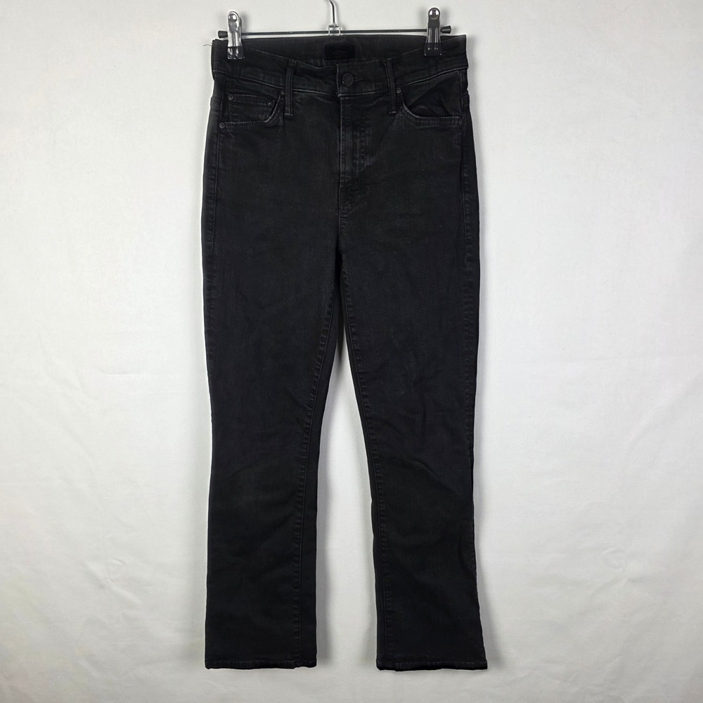 Mother The Insider Crop Jeans Not Guilty Black High Rise Flare Size 25